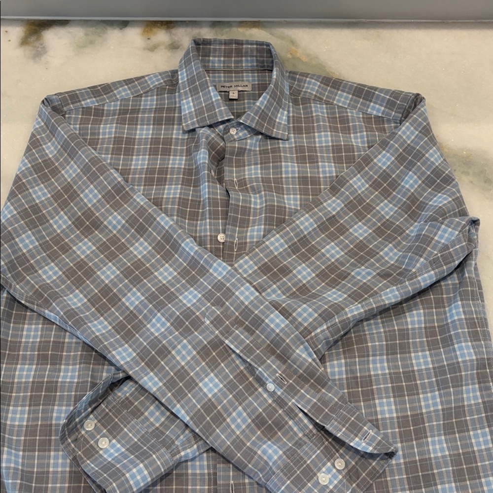 Big Bear Performance Flannel Sport Shirt - Blue and Grey